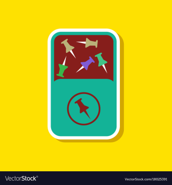 Paper sticker on stylish background office pins vector image