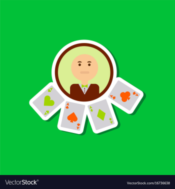 Paper sticker on stylish background poker casino vector image Paper sticker on stylish background poker casino vector image