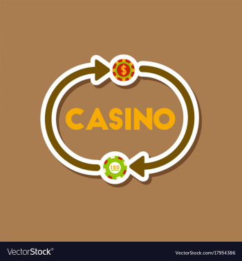 Paper sticker on stylish background poker casino vector image Paper sticker on stylish background poker casino vector image