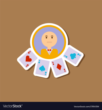 Paper sticker on stylish background poker casino vector image Paper sticker on stylish background poker casino vector image