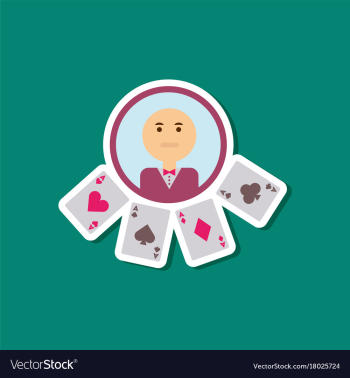 Paper sticker on stylish background poker casino vector image Paper sticker on stylish background poker casino vector image