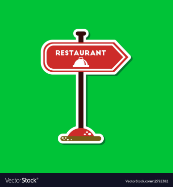Paper sticker on stylish background restaurant vector image Paper sticker on stylish background restaurant vector image