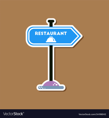 Paper sticker on stylish background restaurant vector image Paper sticker on stylish background restaurant vector image