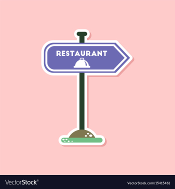 Paper sticker on stylish background restaurant vector image Paper sticker on stylish background restaurant vector image