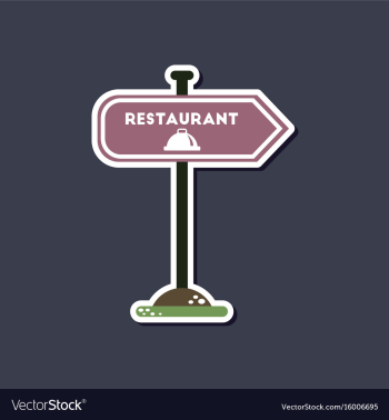Paper sticker on stylish background restaurant vector image Paper sticker on stylish background restaurant vector image