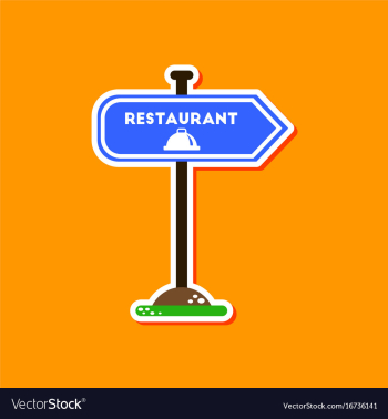Paper sticker on stylish background restaurant vector image Paper sticker on stylish background restaurant vector image