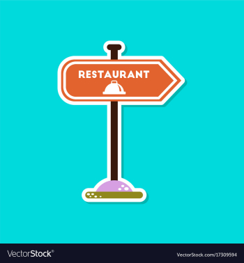 Paper sticker on stylish background restaurant vector image Paper sticker on stylish background restaurant vector image