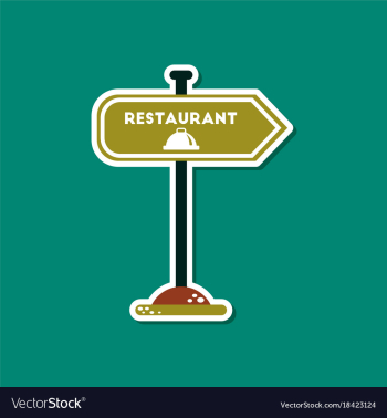 Paper sticker on stylish background restaurant vector image Paper sticker on stylish background restaurant vector image