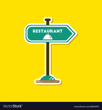 Paper sticker on stylish background restaurant vector image Paper sticker on stylish background restaurant vector image