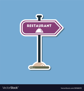 Paper sticker on stylish background restaurant vector image Paper sticker on stylish background restaurant vector image