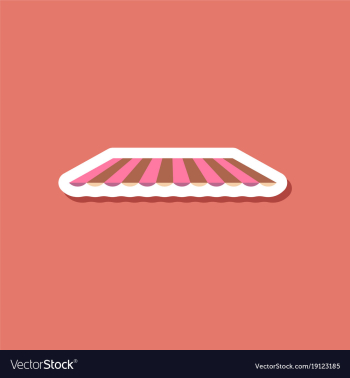 Paper sticker on stylish background roof awning vector image Paper sticker on stylish background roof awning vector image