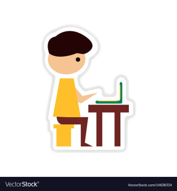 Paper sticker on the white background programmer vector image Paper sticker on the white background programmer vector image