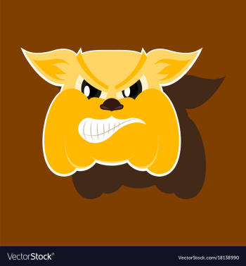 Paper sticker on theme angry bulldog animal vector image Paper sticker on theme angry bulldog animal vector image