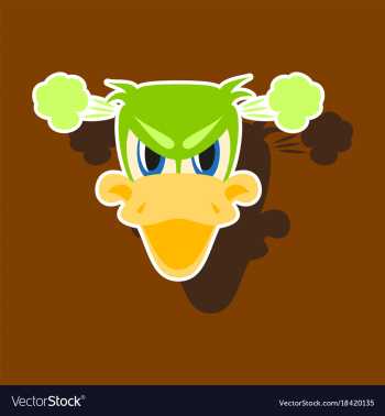 Paper sticker on theme animal evil duck vector image Paper sticker on theme animal evil duck vector image