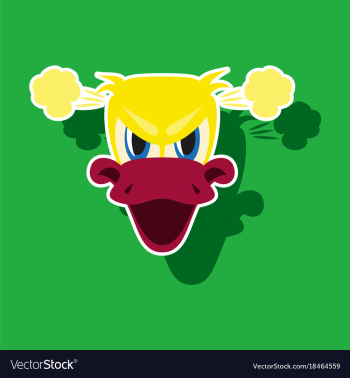 Paper sticker on theme animal evil duck vector image Paper sticker on theme animal evil duck vector image