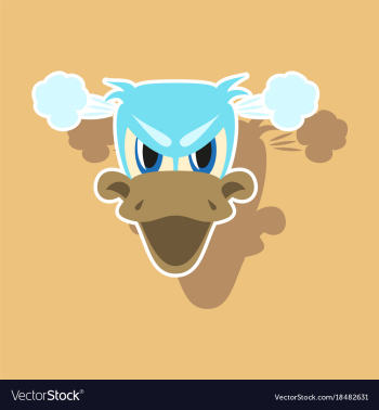 Paper sticker on theme animal evil duck vector image Paper sticker on theme animal evil duck vector image