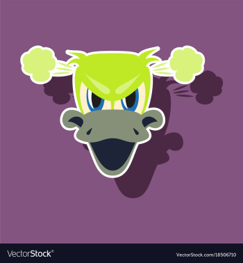 Paper sticker on theme animal evil duck vector image Paper sticker on theme animal evil duck vector image
