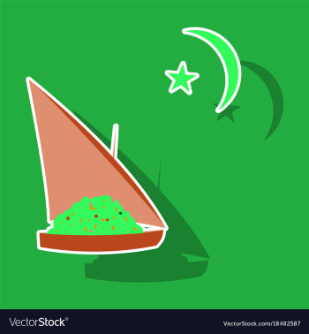 Paper sticker on theme arabic business ship with vector image