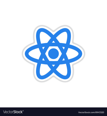 Paper sticker on white background atom vector image