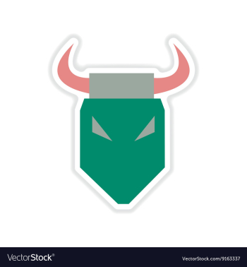 Paper sticker on white background bull head vector image Paper sticker on white background bull head vector image