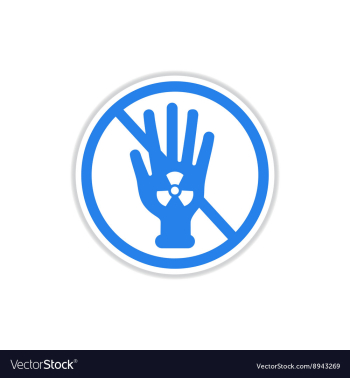 Paper sticker on white background dangerous vector image Paper sticker on white background dangerous vector image
