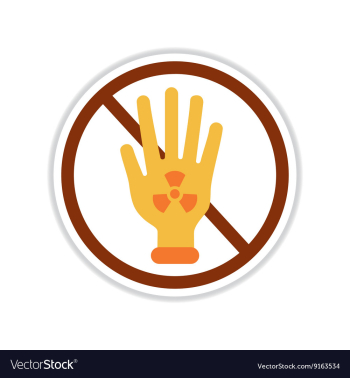 Paper sticker on white background dangerous vector image Paper sticker on white background dangerous vector image