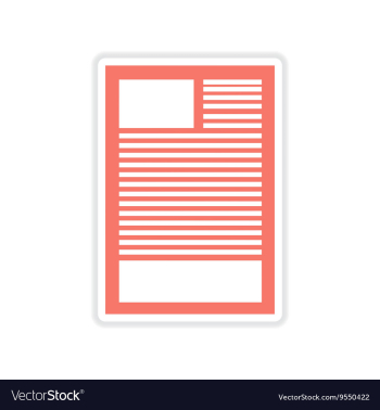 Paper sticker on white background document vector image Paper sticker on white background document vector image