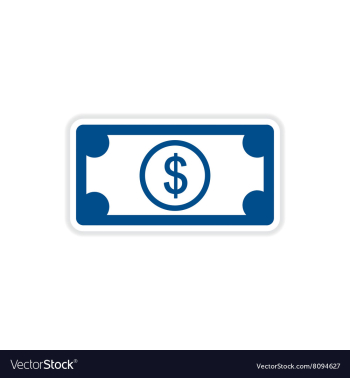 Paper sticker on white background dollar vector image Paper sticker on white background dollar vector image