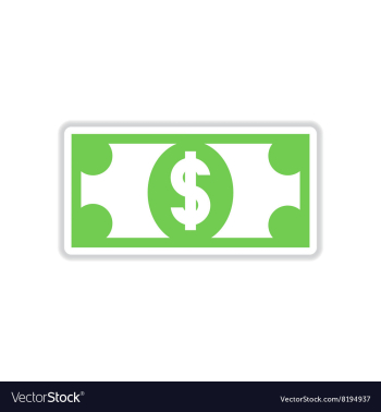 Paper sticker on white background dollar vector image Paper sticker on white background dollar vector image
