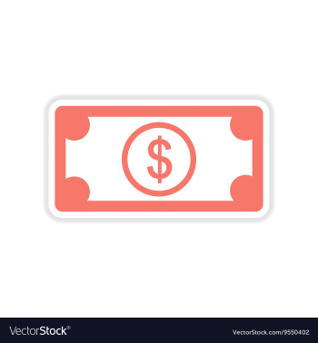 Paper sticker on white background dollar vector image Paper sticker on white background dollar vector image