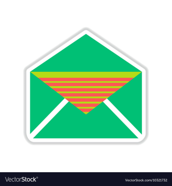 Paper sticker on white background envelope letter vector image