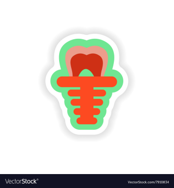 Paper sticker on white background false tooth vector image