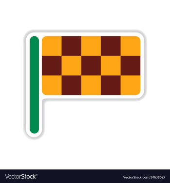 Paper sticker on white background finish flag vector image Paper sticker on white background finish flag vector image