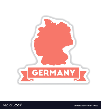 Paper sticker on white background Germany map vector image Paper sticker on white background Germany map vector image