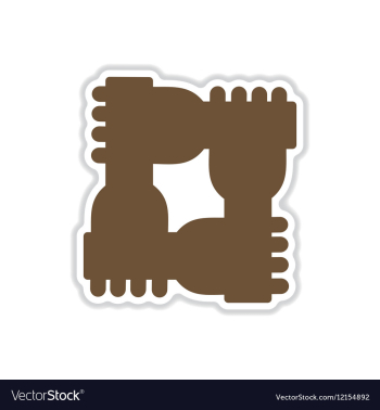 Paper sticker on white background hands vector image Paper sticker on white background hands vector image