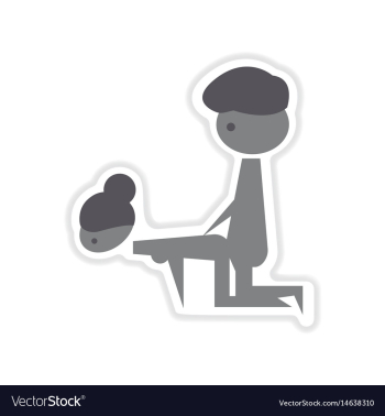 Paper sticker on white background kamasutra vector image Paper sticker on white background kamasutra vector image