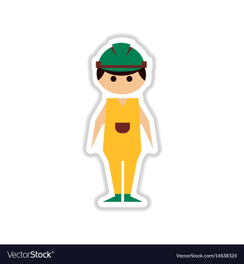 Paper sticker on white background male vector image Paper sticker on white background male vector image