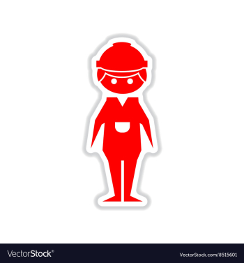 Paper sticker on white background male vector image Paper sticker on white background male vector image