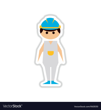 Paper sticker on white background male vector image Paper sticker on white background male vector image