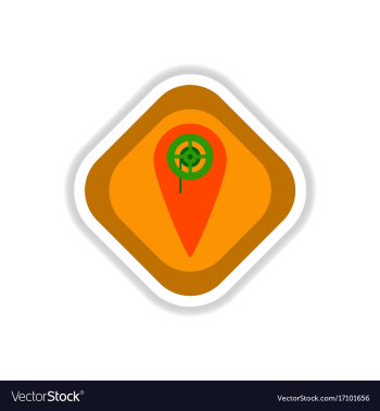 Paper sticker on white background pointer cinema vector image Paper sticker on white background pointer cinema vector image