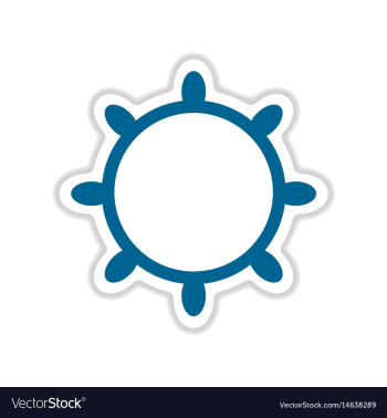 Paper sticker on white background ship steering vector image Paper sticker on white background ship steering vector image