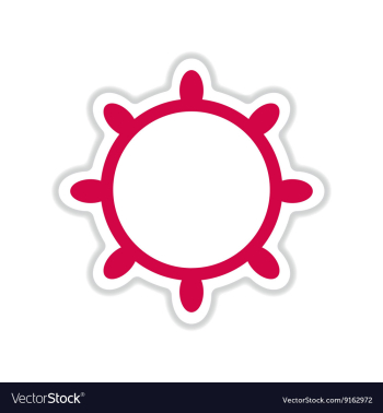 Paper sticker on white background ship steering vector image Paper sticker on white background ship steering vector image