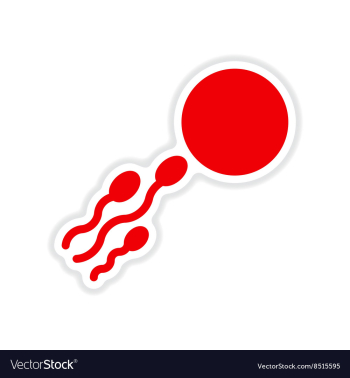 Paper sticker on white background sperm egg vector image