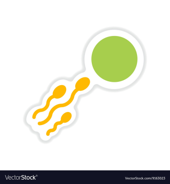 Paper sticker on white background sperm egg vector image