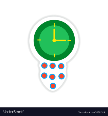 Paper sticker on white background time is money vector image Paper sticker on white background time is money vector image