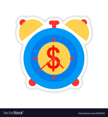 Paper sticker on white background time is money vector image Paper sticker on white background time is money vector image