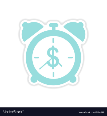 Paper sticker on white background time is money vector image Paper sticker on white background time is money vector image