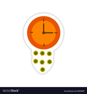 Paper sticker on white background time is money vector image Paper sticker on white background time is money vector image