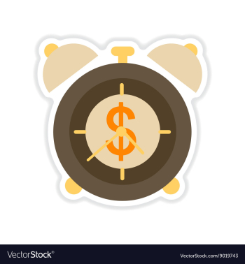 Paper sticker on white background time is money vector image Paper sticker on white background time is money vector image