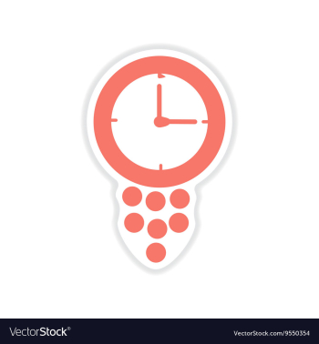 Paper sticker on white background time is money vector image Paper sticker on white background time is money vector image